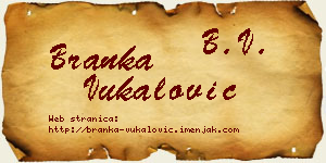 Branka Vukalović vizit kartica